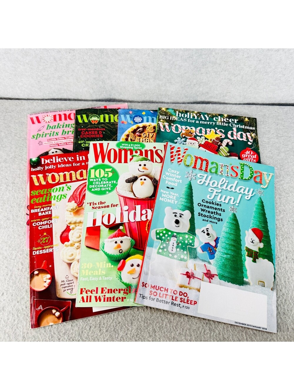 Woman's Day Magazine Christmas Lot 7 Issues Holiday Recipes Crafts